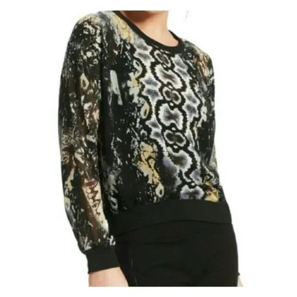 CAbi Sheer Chiffon Python Print Pullover Women's S - image 1